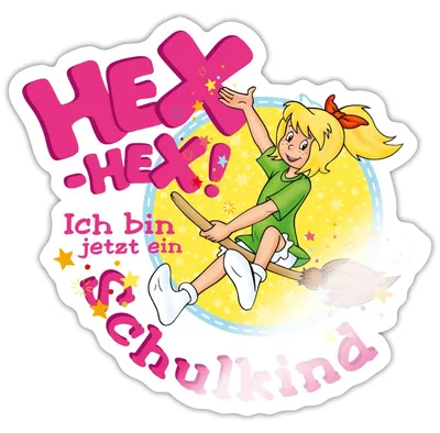 Produktbild von Spreadshirt Bibi Blocksberg Ich Bin Jetzt Ein Schulkind Sticker Aufkleber, 10 x 10 cm, Weiß glänzend