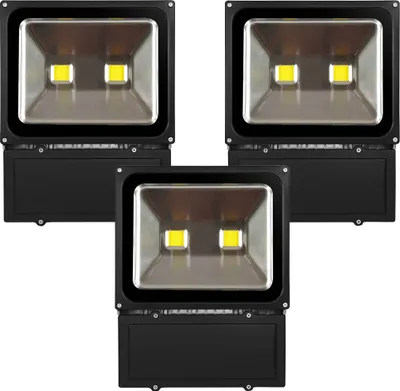 Produktbild von 3pcs 100W LED Fluter Außen Strahler Flutlicht,Greenmigo Warmweiß Wasserdicht IP65 Super Helles Sicherheitsbeleuchtung für Garten,Hof,Lager,Platz,Plakatwand