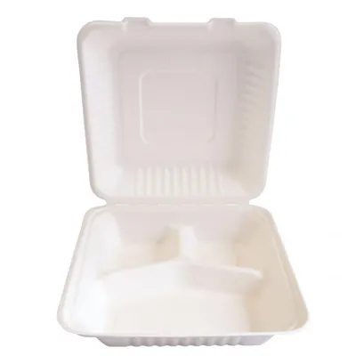 Produktbild von Franz Mensch  Lunchbox, 3-geteilt, weiß, 20 x 22,5 x 9.5 cm, 10 x 25 Stück