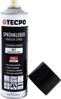 Produktbild von TECPO 1K Sprühkleber 6x 500ml Spray Kleber für Dachhimmel Schaumstoff, Wolkenhimmel und Akustikpaneele Klebespray transparent bis 110°C Hitzebeständig