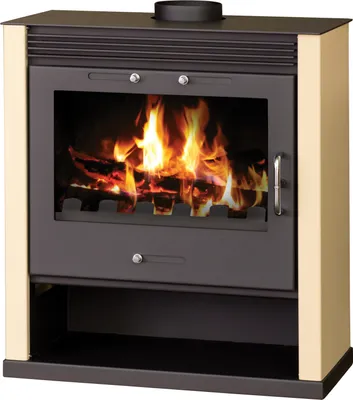 Produktbild von EEK A Kaminofen Victoria Rubin ELFENBEIN BimSchV stufe 2 mit große Tür und XXL-Brennraum – 13 kW