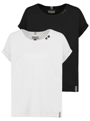 Produktbild von Sublevel T-Shirt 2er Set mit Rundhals Knöpfen bequem Größe: M