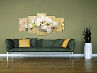 Image de Tableau acoustique Fleurs 200 x 100 cm Tableaux Mousse acoustique Absorbeur acoustique haute performance Isolation acoustique Toile 5 pièces Tableau mural Acoustique intérieure Isolation acoustique 030110-18