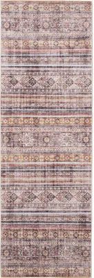 Productafbeelding van Interiyou Wasbaar vloerkleed Gent, multicolor/roze, 80x240 cm