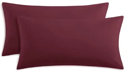 Immagine prodotto di Coperte per cuscini 40x80 cm, colore bordeaux, set da 2, in microfibra con cerniera