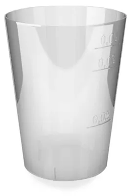 Produktbild von 400x Einweg-Schnapsglas 5cl mit Eichstrich bei 2cl+4cl+5cl PS transparent
