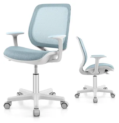 Produktbild von KOMFOTTEU Schreibtischstuhl Kinder, Höhenverstellbarer Kinderdrehstuhl, Sitzhöhe 43-55cm, Bürostuhl mit Rückenlehne & Armlehnen & Rädern, Ergonomischer Kinderstuhl für Kinder 6-15 Jahre (Blau)
