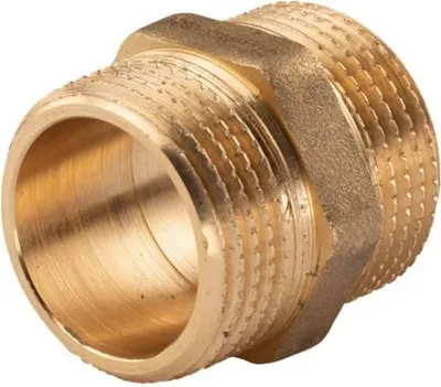 Produktbild von Messing Gewinde-Fitting Doppelnippel 1'AG - 1'AG (DN 25) - schwere Ausführung