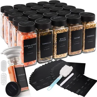 Produktbild von Set von 25 Gewürzgläsern mit Deckel und Etiketten