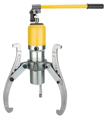 Image de Extracteur hydraulique - Extracteur de moyeu de roue et de roulements à 2/3 bras, 20 tonnes - Course de 195 mm, rotatif à 360°, en acier 40Cr, 14,9 kg - Jaune
