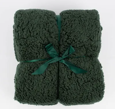 Produktbild von Mikrofaserdecke Kuscheldecke TEDDY dunkelgrün 150x200cm
