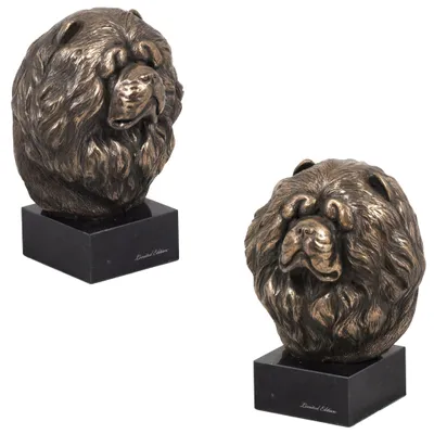 Imagen del producto de Art-Dog Busto – Chow Chow – moldeado en polvo de bronce y resina