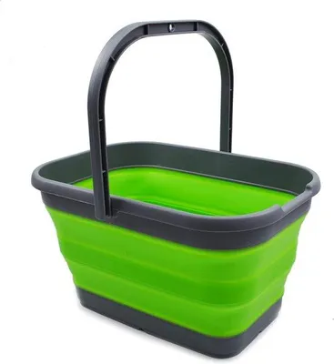 Immagine prodotto di Secchio pieghevole, rettangolare, da 12 litri, pratico, grigio scuro/verde