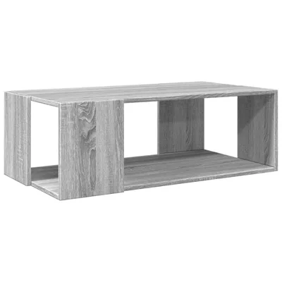 Imagen del producto de Mesa de centro gris, imitación roble Sonoma, 89,5 x 48 x 30 cm, fabricada en material de madera