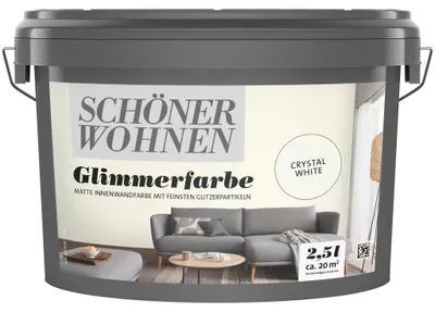 Produktbild von Schöner Wohnen Glimmerfarbe Crystal White Glitzer 2,5 Liter