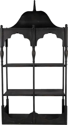 Obrázok produktu pre Clayre & Eef Nástenná polica 55x19x109 cm čierny kov