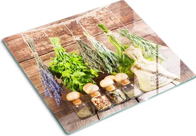 Obrázek produktu pro Kryt varné desky – Kryt na indukční desku – Ochranná skleněná deska – 60x52 cm – Skleněné ochranné desky na sporák –Tvrzené sklo –Bylinný provázek