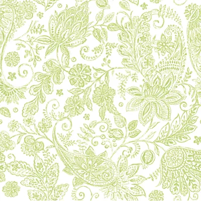 Immagine prodotto di Tovaglioli Papstar "ROYAL Collection" 1/4 di piega 40 x 40 cm verde lime "Paisley" 50 pezzi