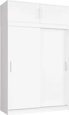 Obrázek produktu pro Prostorná šatní skříň 150 cm VALESTRA s nástavcem - bílá