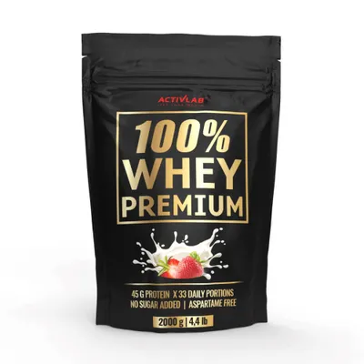 Zdjęcie produktu dla 100% Whey Premium 2 kg białko serwatkowe WPC smak truskawka Activlab