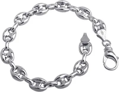 Produktbild von SILBERKETTEN STORE Kaffeebohnenkette Armband 9mm - 925 Silber, Länge wählbar - 20cm