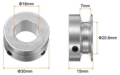 Produktbild von Einzelrillen Riemenscheibe Keilriemenscheibe 16mm feste Bohrung 30mm Au?endurchmesser Aluminiumlegierung mit Sechskantschlš¹ssel fš¹r Bohrmaschine 6mm PolyurethanRundriemen