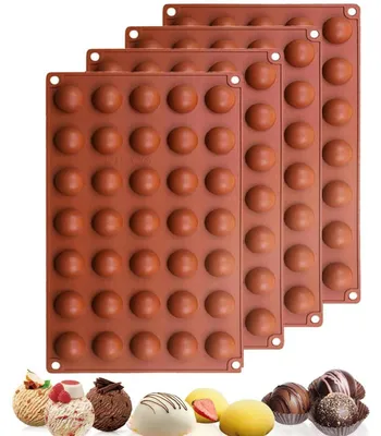 Produktbild von Silikonform Kugel 35 Löcher Halbkugel Backform für Schokolade Süßigkeiten Gelee 4 Stück
