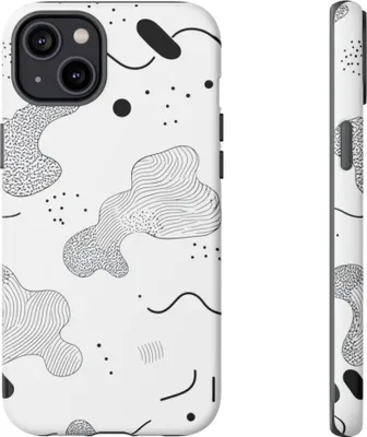 Produktbild von Abstraktes Schwarz-Weiß-Minimalismusmuster – Hülle Kompatibel mit iPhone 14 Plus