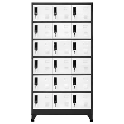 Zdjęcie produktu dla vidaXL Szafka zamykana antracytowo-biała 90x40x180 cm stalowa
