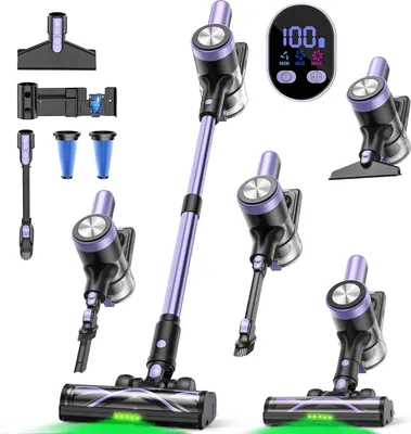 Immagine prodotto di Aspirapolvere a batteria, forte potenza di aspirazione, design autoportante, viola, UE