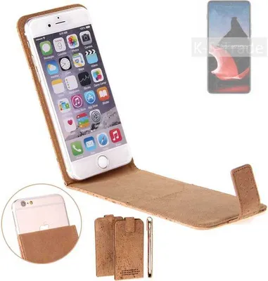 Produktbild von K-S-Trade Handyhülle kompatibel mit Motorola ThinkPhone Kork Hülle Flipstyle Case Schutzhülle Kork Case Hülle Flip cover Klapphülle Klapp, braun