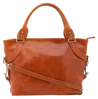 Produktbild von Damenhandtasche aus echtem Leder, Rundleder, mit abnehmbarer Schulterriem, hergestellt in Italien
