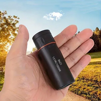 Produktbild von Handheld, hochauflösende, monokulare Teleskop, 8x21x Zoom, tragbar, mit Gummiabdeckung, ideal für Sightseeing, Reisen und Outdoor-Aktivitäten.