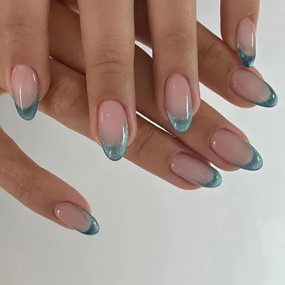 Image de Ceboic 24 pièces Press on Ongles Amande Vert Nude French, Ongles Acryliques Naturels Artificiels pour Femmes