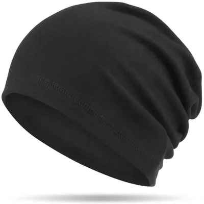 Obrázok produktu pre Športová čiapka pre pánov a dámy, zimná čiapka typu "beanie", čierna, elastická, pohodlná, priedušná