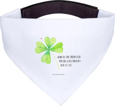 Produktbild von Mr. & Mrs. Panda Halstuch Blume Kleeblatt - Weiß - Geschenk, Umzug, Glück, Glücksbringer, Für Hunde, Hundehalstuch, Motivation, Garten, Hund, Neuanfang, Tuch