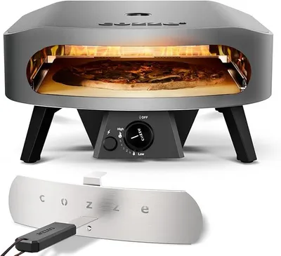 Immagine prodotto di Forno per pizza da 17" CLASSIC | Gas a 30 mbar | Grande pietra in cordierite inclusa | Doppia camera in acciaio inossidabile | Accensione automatica | Termometro integrato | Cottura rapida, 2 minuti
