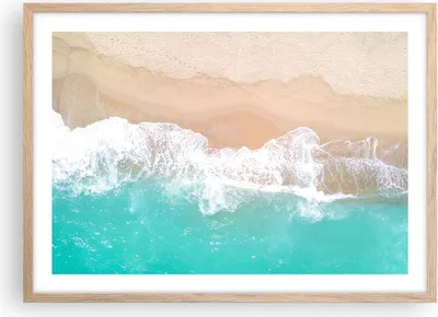 Produktbild von Gerahmtes Poster - Rahmen in heller Eiche - Meer Welle Sand - 70x50 cm - Wand Bild - Wanddeko - Wandbilder - Kunstposter - Wandposter - Bilderrahmen - Bilder - Kunstdruck - Wandbild - P2NAA70x50-3937