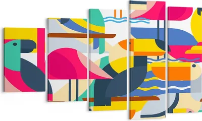 Produktbild von Bild auf Leinwand - Leinwandbild - Vogel Abstraktion - 100x60cm - Wand Bild - Wanddeko - Wandbilder - Leinwanddruck - Bilder - Kunstdruck - Wanddekoration - Leinwand bilder - Wandkunst - EG100x60-3747
