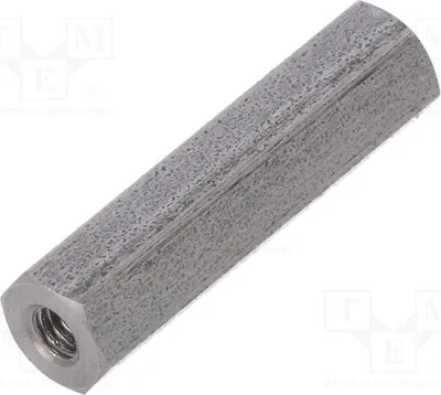 Obrázok produktu pre 10 kusov distančných objímok so závitom, vnútorný priemer 20 mm, závit M2,5, hexagonálne, rozmery 142 x 20 mm, distančné prvky