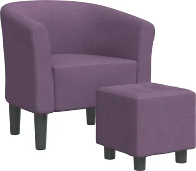 Produktbild von vidaXL Clubsessel mit Fußhocker Lila Stoff