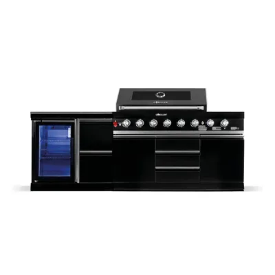 Produktbild von GORILLER® BLACKBACK S4 Outdoor-Küche, XXL-Gasgrill mit Kühlschrank, Edelstahl, Schwarz