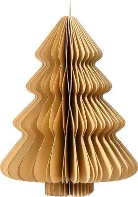 Produktbild von Decoris Dekorationsbaum, Mini, aus leichtem Papier, sandfarben, 8 cm Höhe