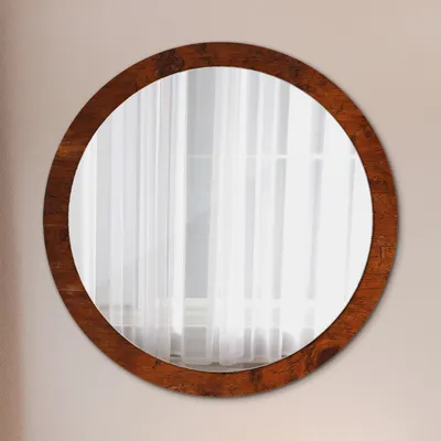 Produktbild von Ø100cm Modern Spiegel - Wandspiegel Wandmontage- Schlafzimmer - natürlich Holz