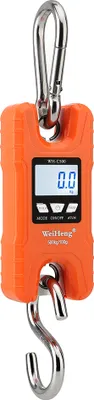 Obrázek produktu pro WeiHeng Přenosná těžká digitální jeřábová váha 500 kg / 1102 liber Závěsná multifunkční váha s LED podsvícením, kg / lb pro cestování, rybaření a další - oranžová