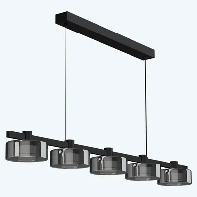 Immagine prodotto di doporro Lampadario a Sospensione 5W*5, 118.5 cm, Metallo Base, Lunghezza Filo 100 cm, Altezza regolabile, Lampada da Soffitto a Sospensione per Camera da Letto e Soggiorno, Nero, Alivetta