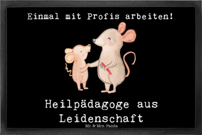 Produktbild von Mr. & Mrs. Panda Schmutzfangmatte Heilpädagoge Leidenschaft 40 x 60 cm - Schwarz - Geschenk, Fußabstreifer, Schmutzmatte, Ausbildung, Spruch, Studium, Fussmatte, Lustig