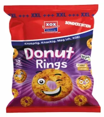 Produktbild von XOX Donuts XXL Mais-Erdnuss-Snack mit Salz- und Karamellgeschmack 200g