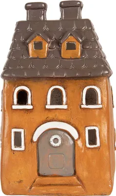 Immagine prodotto di Clayre & Eef Portacandele House 23x17x37 cm in Vetroceramica arancione