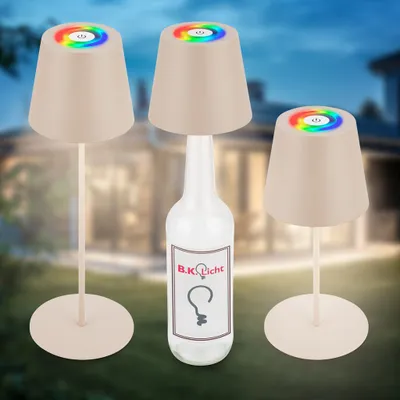 Produktbild von Tischlampe - 2,5W, 200lm, akku, led, dimmbar, Flaschenaufsatz, RGBW, beige